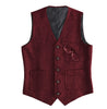 Tiavllya Tiavllya Fashion Men's Slim Fit Tweed Herringbone V Neck Waistcoat