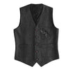 Tiavllya Tiavllya Fashion Men's Slim Fit Tweed Herringbone V Neck Waistcoat