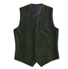 Tiavllya Tiavllya Fashion Men's Slim Fit Tweed Herringbone V Neck Waistcoat