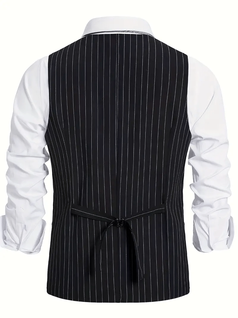 Tiavllya Tiavllya Fashion Men's Striped Vest V-neck Waistcoat