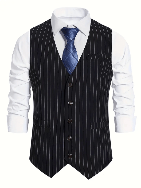 Tiavllya Tiavllya Fashion Men's Striped Vest V-neck Waistcoat