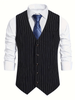 Tiavllya Tiavllya Fashion Men's Striped Vest V-neck Waistcoat
