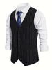 Tiavllya Tiavllya Fashion Men's Striped Vest V-neck Waistcoat