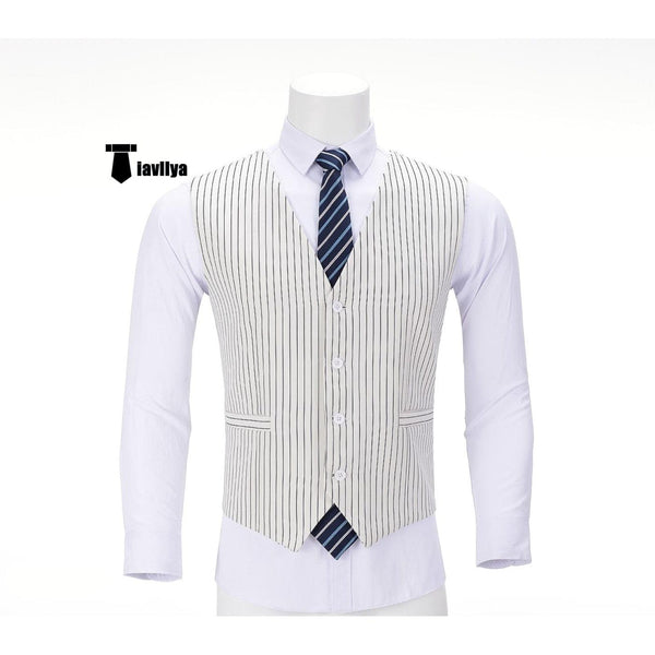 Tiavllya Tiavllya Fashion Men's Striped Vest V-neck Waistcoat