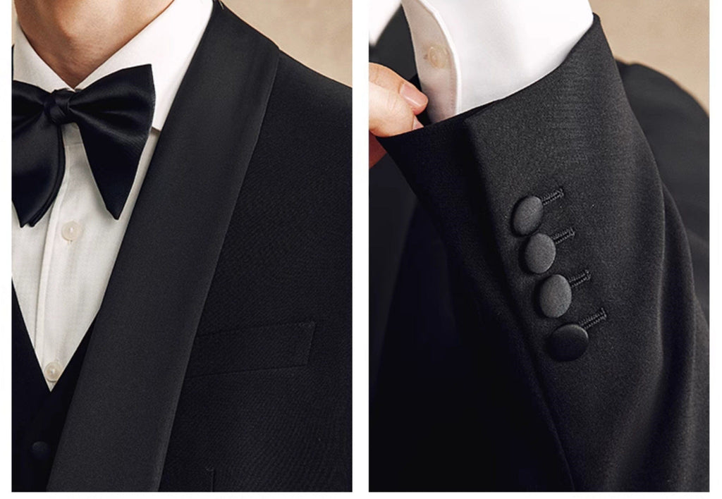Tiavllya Tiavllya Fashion Men's Suit Flat 3 Pieces Shawl Lapel Tuxedo For Prom (Blazer+vest+Pants)