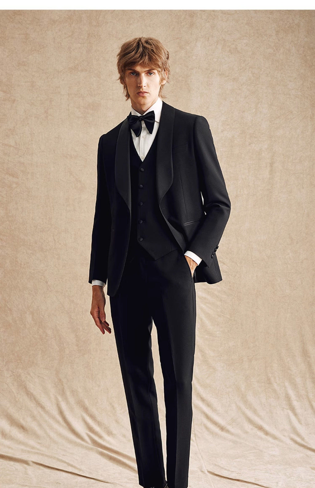 Tiavllya Tiavllya Fashion Men's Suit Flat 3 Pieces Shawl Lapel Tuxedo For Prom (Blazer+vest+Pants)