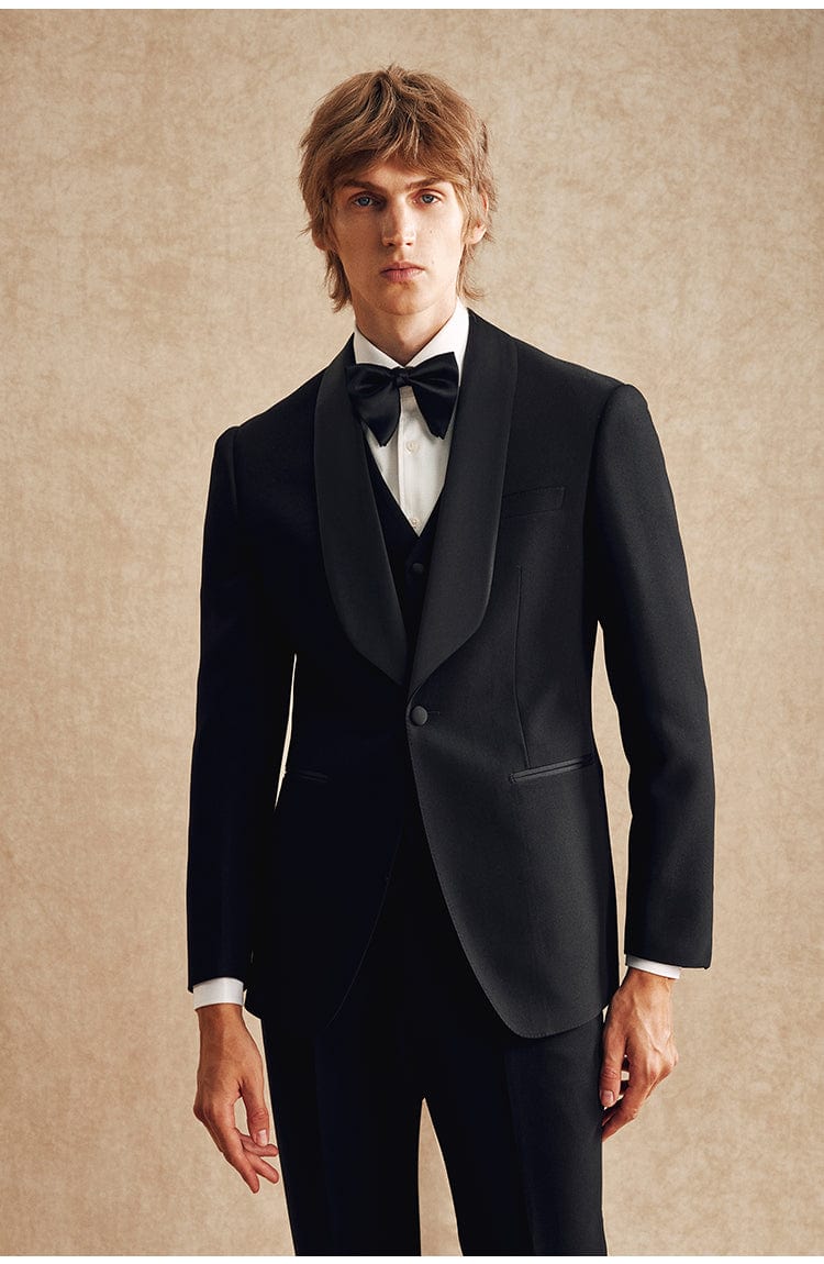 Tiavllya Tiavllya Fashion Men's Suit Flat 3 Pieces Shawl Lapel Tuxedo For Prom (Blazer+vest+Pants)