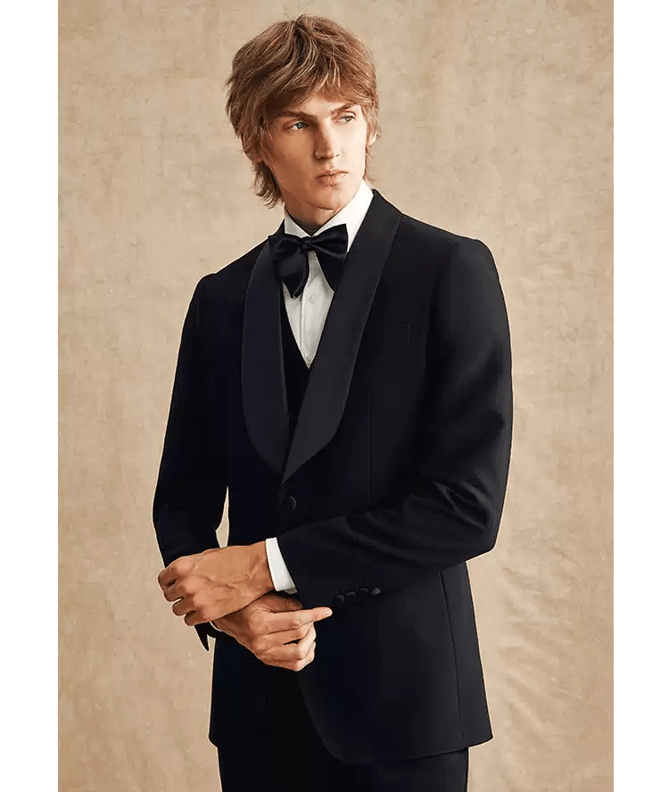 Tiavllya Tiavllya Fashion Men's Suit Flat 3 Pieces Shawl Lapel Tuxedo For Prom (Blazer+vest+Pants)