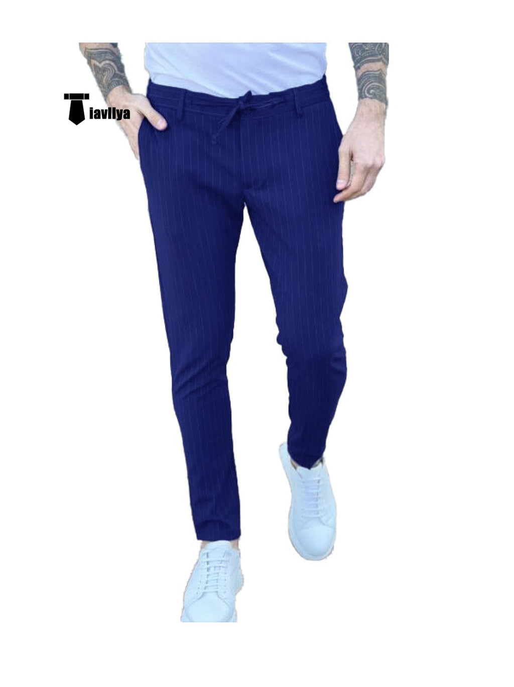 Tiavllya Tiavllya Fashion Men's Suit Pants Stripe Regular Fit Trousers
