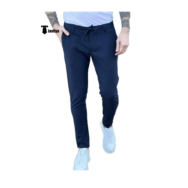 Tiavllya Tiavllya Fashion Men's Suit Pants Stripe Regular Fit Trousers