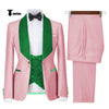 Tiavllya Tiavllya Fashion Men's Suit Printed 3 Pieces Shawl Lapel Tuxedo For Prom (Blazer+vest+Pants)