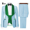Tiavllya Tiavllya Fashion Men's Suit Printed 3 Pieces Shawl Lapel Tuxedo For Prom (Blazer+vest+Pants)