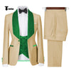 Tiavllya Tiavllya Fashion Men's Suit Printed 3 Pieces Shawl Lapel Tuxedo For Prom (Blazer+vest+Pants)