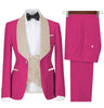 Tiavllya Tiavllya Fashion Men's Suit Printed 3 Pieces Shawl Lapel Tuxedo For Prom (Blazer+vest+Pants)