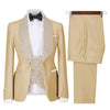 Tiavllya Tiavllya Fashion Men's Suit Printed 3 Pieces Shawl Lapel Tuxedo For Prom (Blazer+vest+Pants)