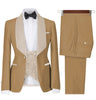 Tiavllya Tiavllya Fashion Men's Suit Printed 3 Pieces Shawl Lapel Tuxedo For Prom (Blazer+vest+Pants)