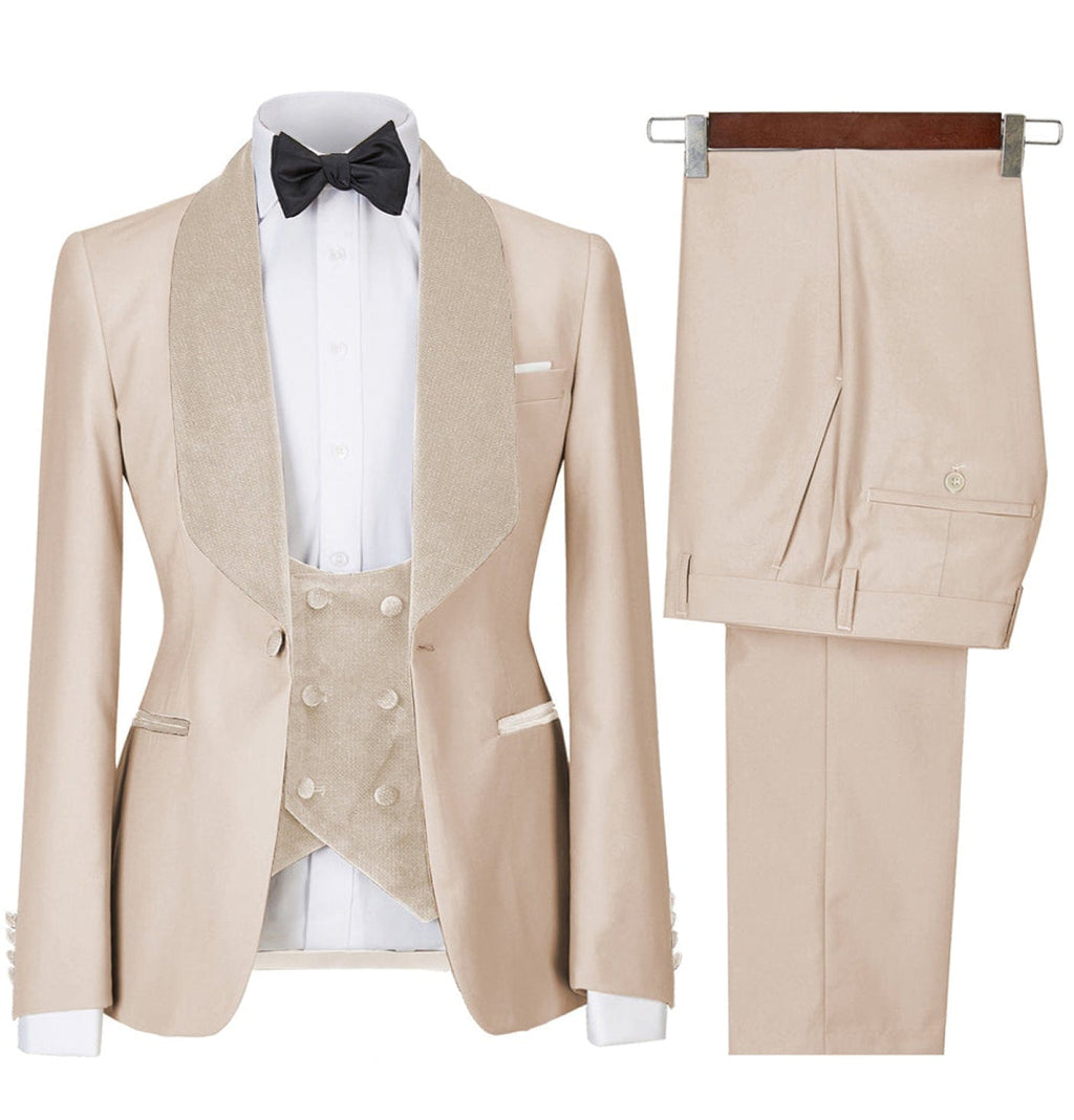 Tiavllya Tiavllya Fashion Men's Suit Printed 3 Pieces Shawl Lapel Tuxedo For Prom (Blazer+vest+Pants)