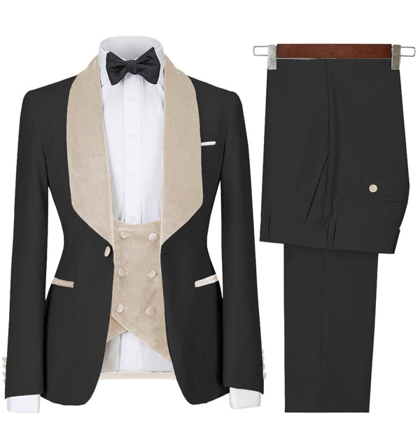 Tiavllya Tiavllya Fashion Men's Suit Printed 3 Pieces Shawl Lapel Tuxedo For Prom (Blazer+vest+Pants)