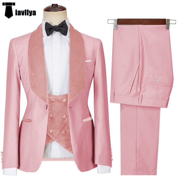 Tiavllya Tiavllya Fashion Men's Suit Printed 3 Pieces Shawl Lapel Tuxedo For Prom (Blazer+vest+Pants)
