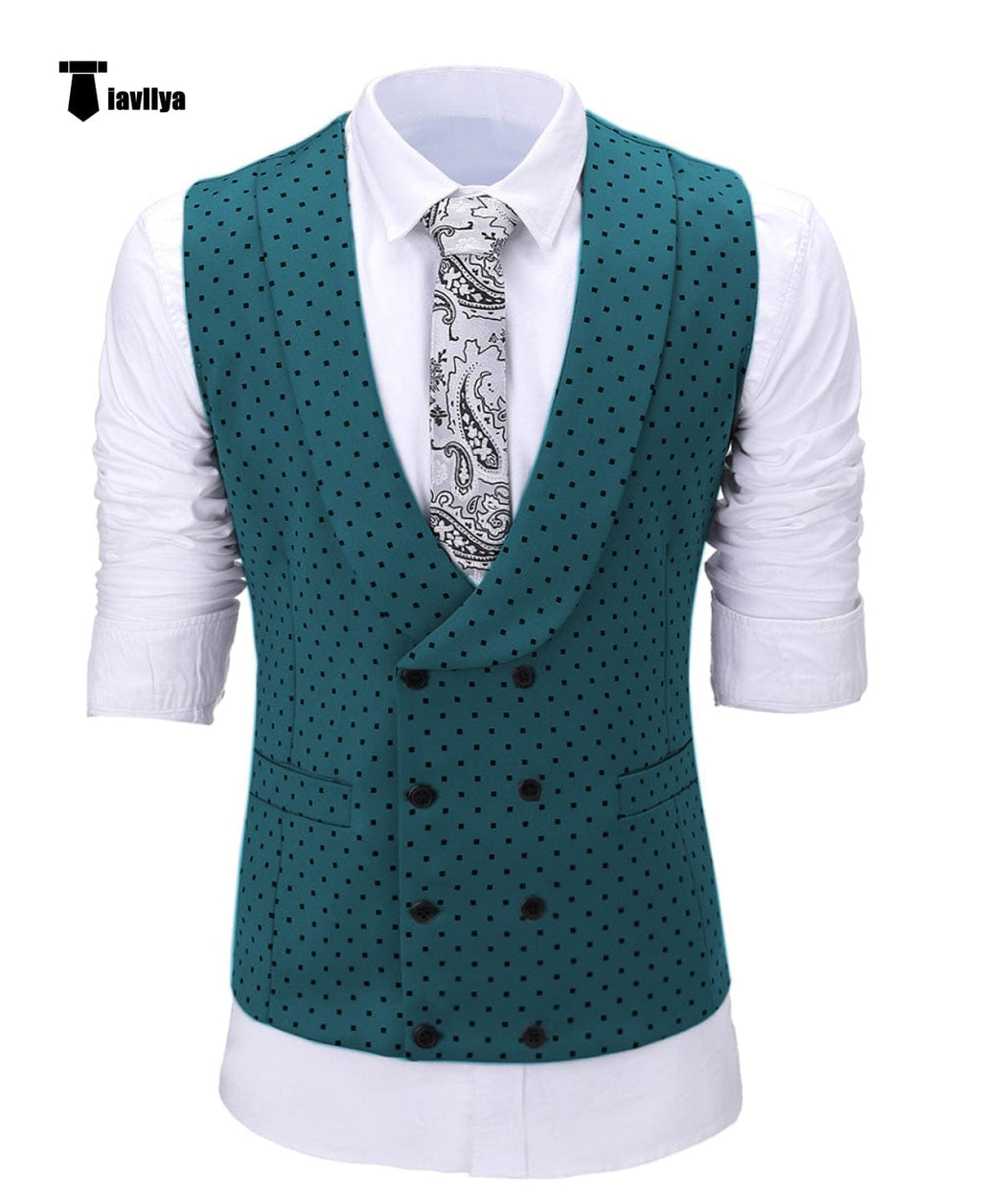 Tiavllya Tiavllya Fashion Men's Suit Vest Prom Print Shawl Lapel Suit Vest