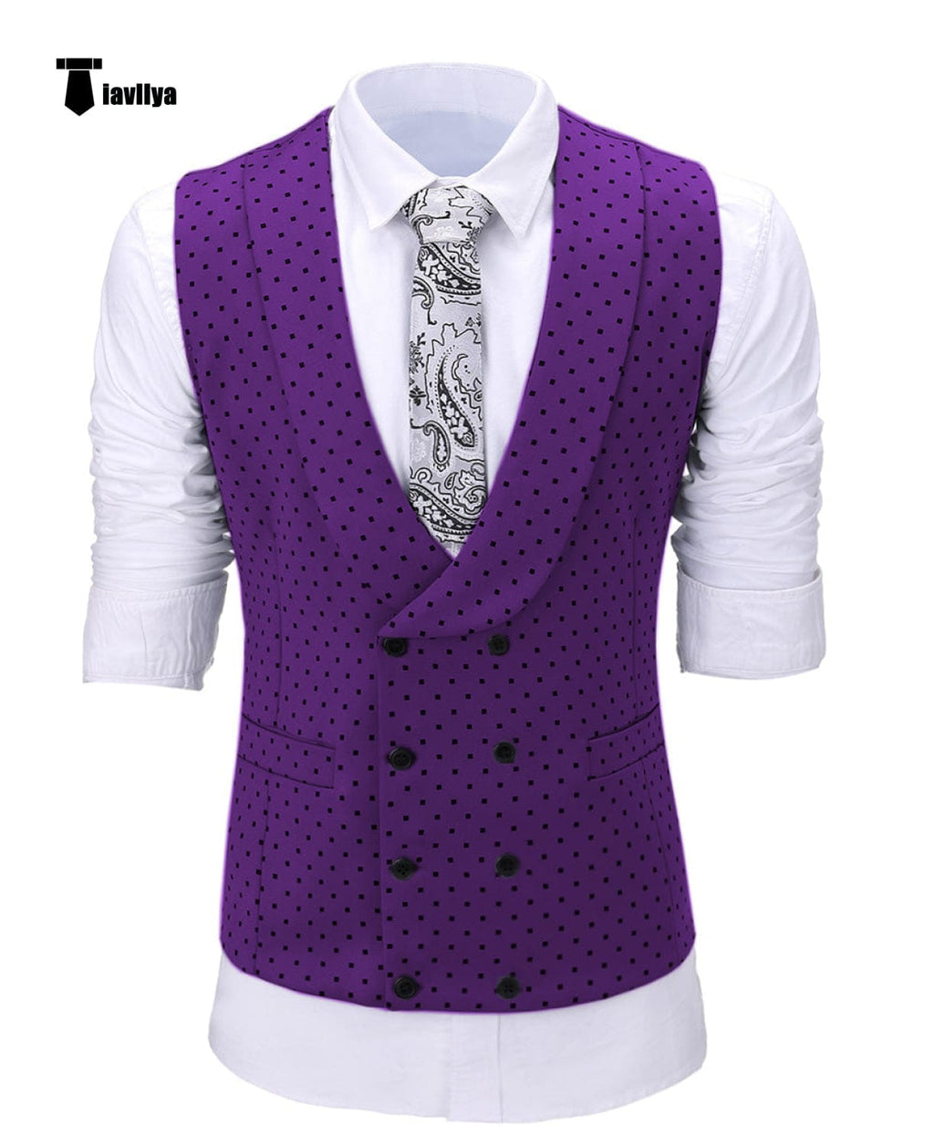Tiavllya Tiavllya Fashion Men's Suit Vest Prom Print Shawl Lapel Suit Vest