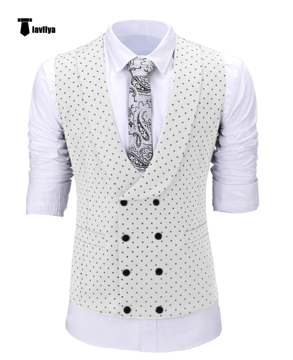 Tiavllya Tiavllya Fashion Men's Suit Vest Prom Print Shawl Lapel Suit Vest