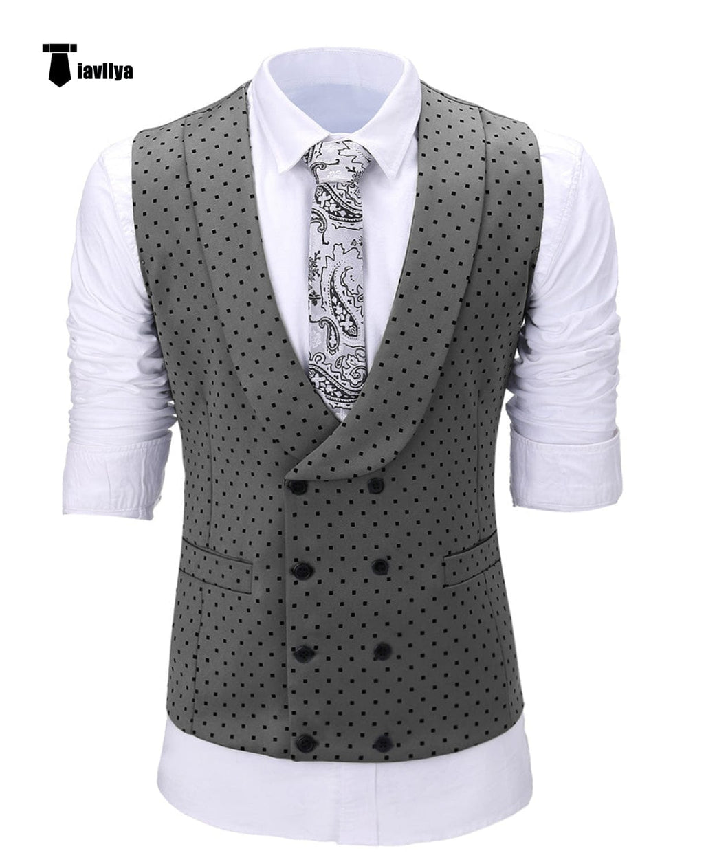 Tiavllya Tiavllya Fashion Men's Suit Vest Prom Print Shawl Lapel Suit Vest