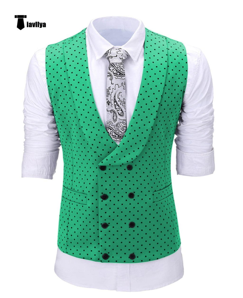 Tiavllya Tiavllya Fashion Men's Suit Vest Prom Print Shawl Lapel Suit Vest