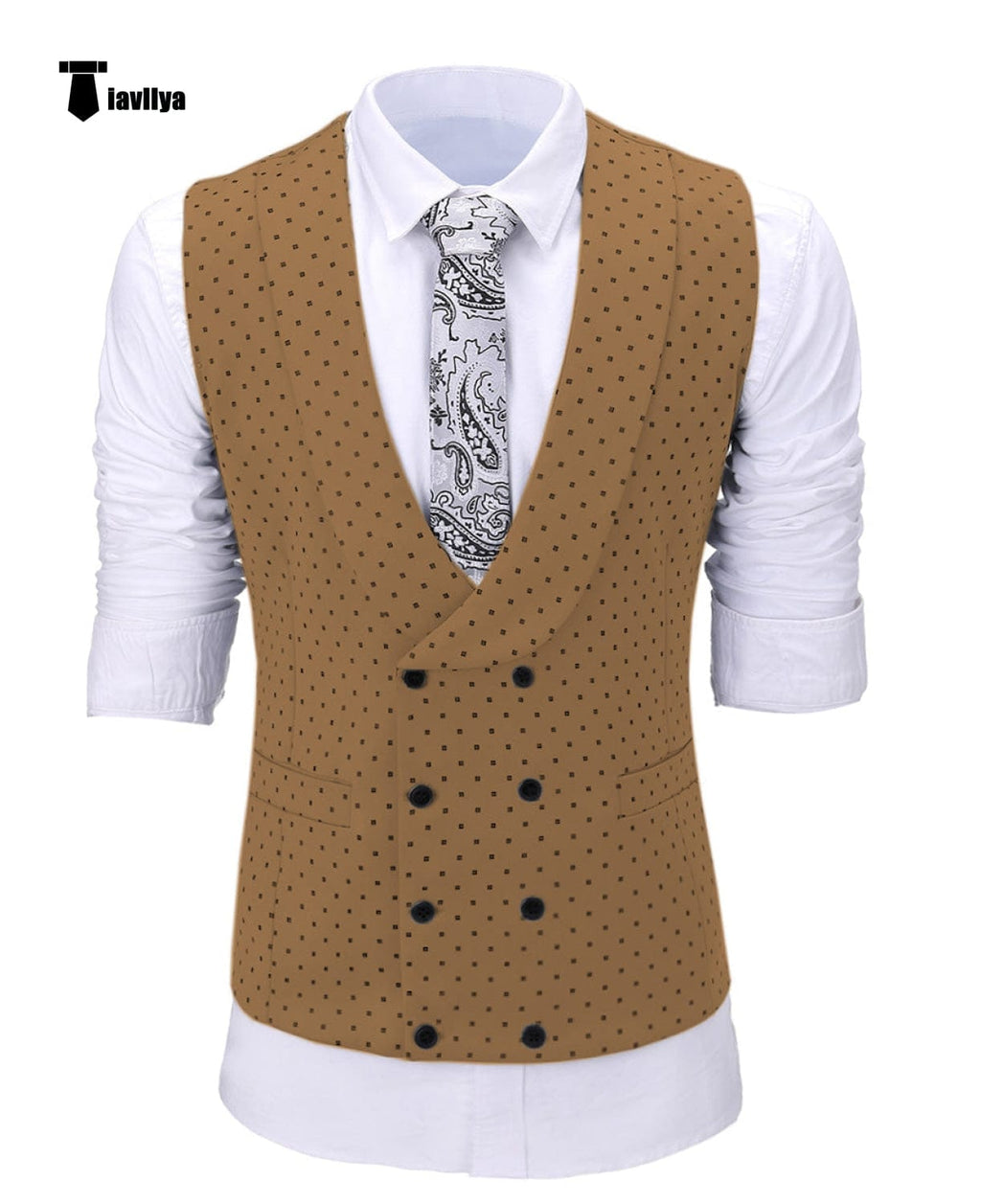 Tiavllya Tiavllya Fashion Men's Suit Vest Prom Print Shawl Lapel Suit Vest