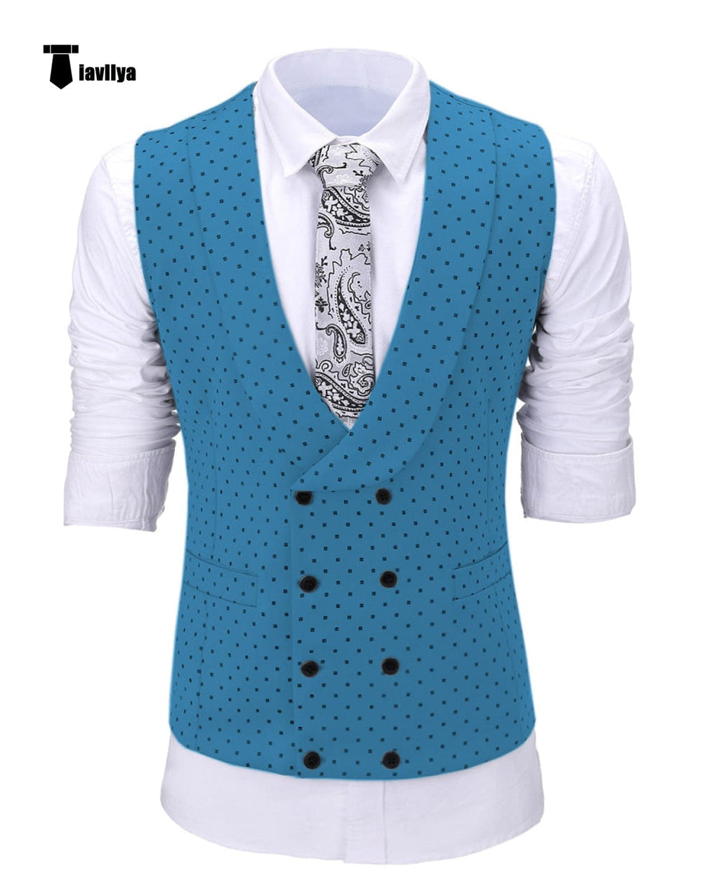 Tiavllya Tiavllya Fashion Men's Suit Vest Prom Print Shawl Lapel Suit Vest