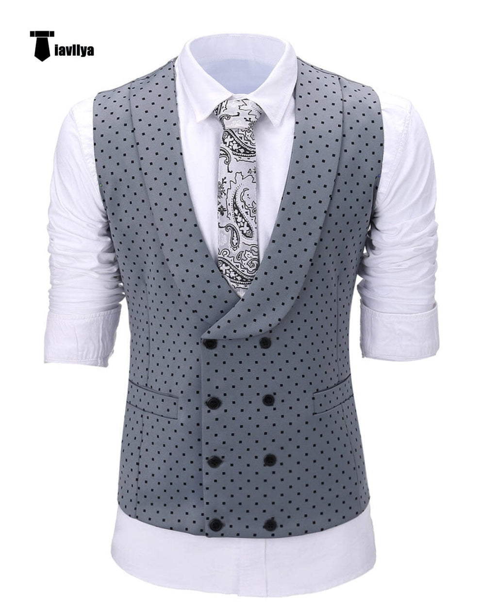 Tiavllya Tiavllya Fashion Men's Suit Vest Prom Print Shawl Lapel Suit Vest