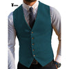 Tiavllya Tiavllya Fashion Men's Suit Vest Prom Print V Neck Suit Vest