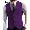 Tiavllya Tiavllya Fashion Men's Suit Vest Prom Print V Neck Suit Vest