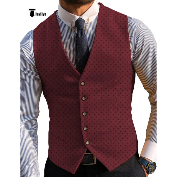 Tiavllya Tiavllya Fashion Men's Suit Vest Prom Print V Neck Suit Vest