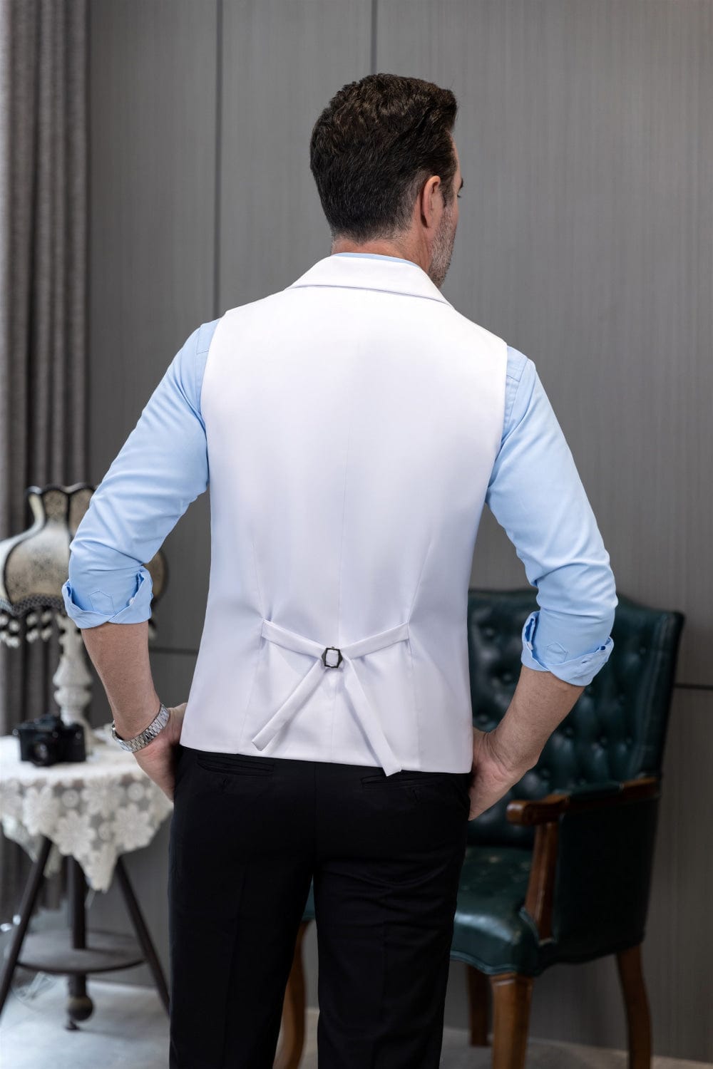 Tiavllya Tiavllya Fashion Men's Suit Vest Regular Fit Peak Lapel Waistcoat Wedding