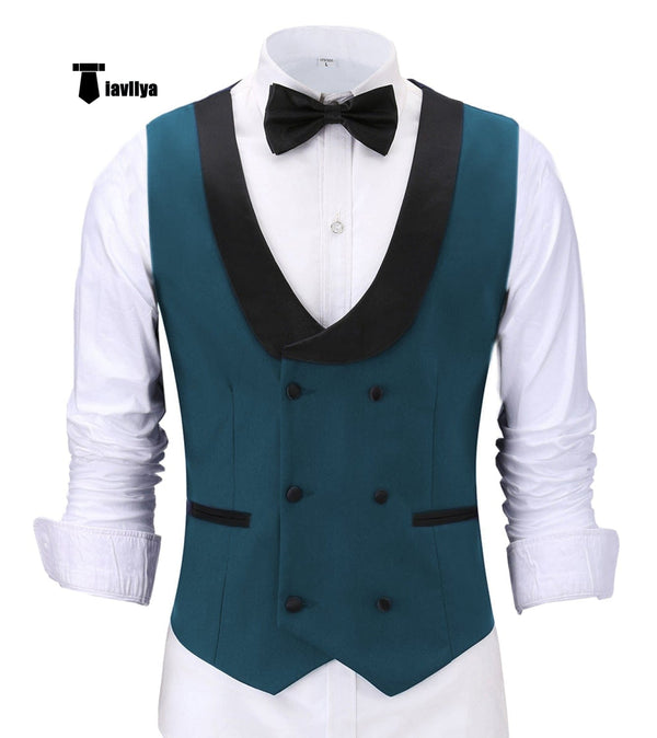 Tiavllya Tiavllya Fashion Men's Suit Vest Regular Fit Shawl Lapel Waistcoat Groomsmen