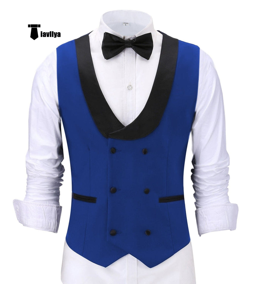Tiavllya Tiavllya Fashion Men's Suit Vest Regular Fit Shawl Lapel Waistcoat Groomsmen