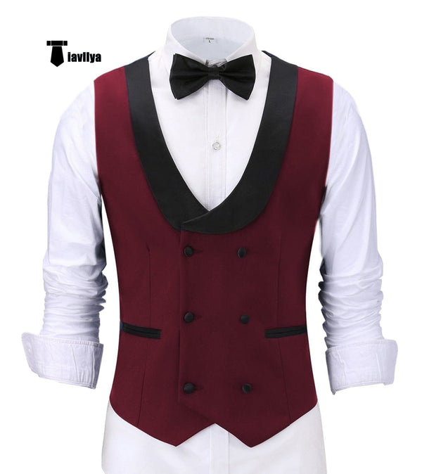 Tiavllya Tiavllya Fashion Men's Suit Vest Regular Fit Shawl Lapel Waistcoat Groomsmen