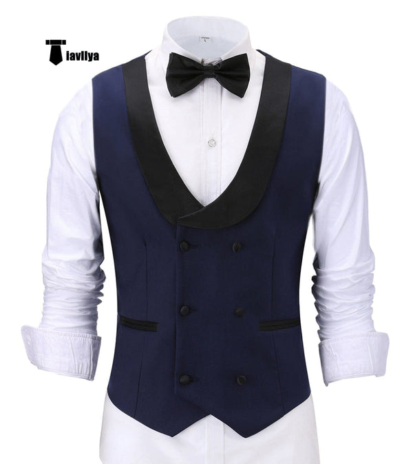 Tiavllya Tiavllya Fashion Men's Suit Vest Regular Fit Shawl Lapel Waistcoat Groomsmen