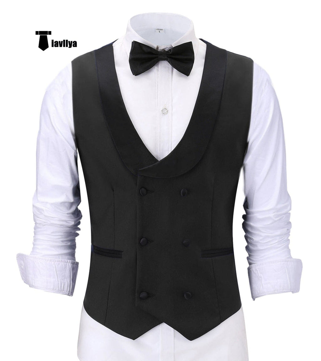Tiavllya Tiavllya Fashion Men's Suit Vest Regular Fit Shawl Lapel Waistcoat Groomsmen