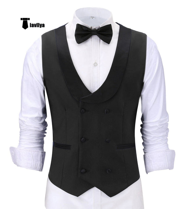 Tiavllya Tiavllya Fashion Men's Suit Vest Regular Fit Shawl Lapel Waistcoat Groomsmen