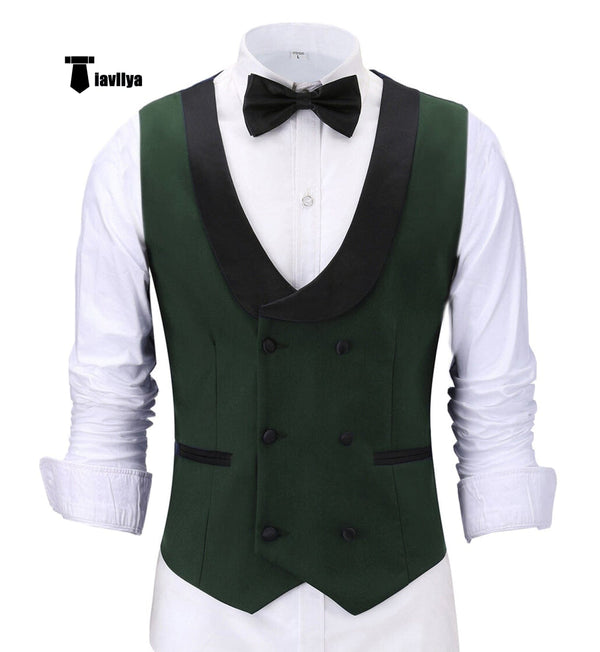 Tiavllya Tiavllya Fashion Men's Suit Vest Regular Fit Shawl Lapel Waistcoat Groomsmen