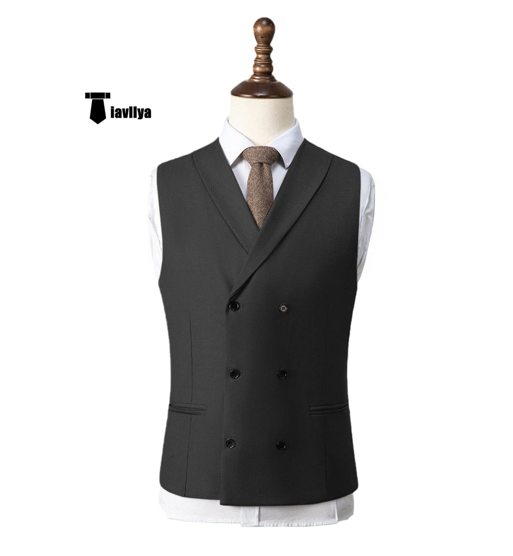 Tiavllya Tiavllya Fashion Men's Suit Vest Regular Fit Shawl Lapel Waistcoat Wedding