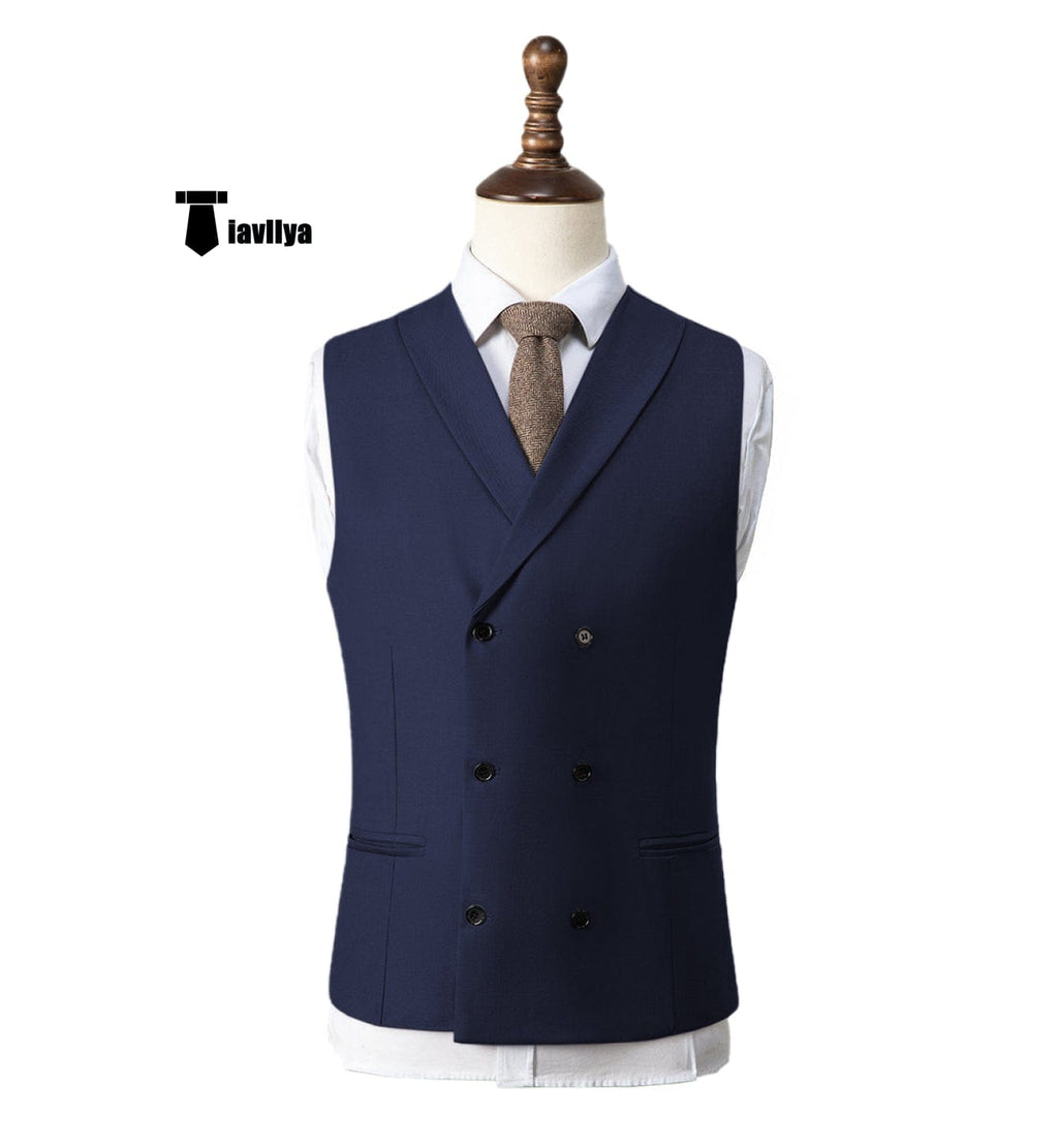 Tiavllya Tiavllya Fashion Men's Suit Vest Regular Fit Shawl Lapel Waistcoat Wedding