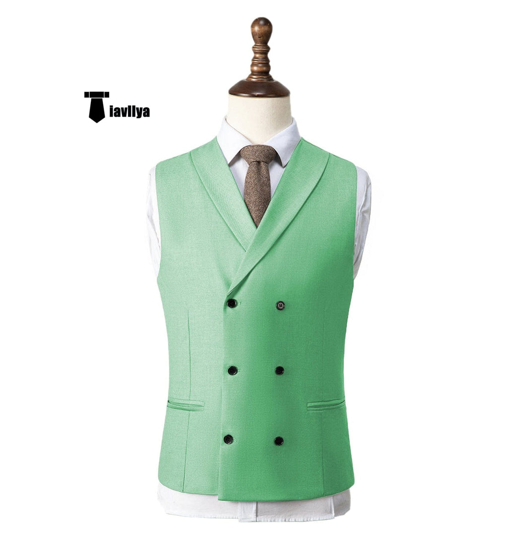 Tiavllya Tiavllya Fashion Men's Suit Vest Regular Fit Shawl Lapel Waistcoat Wedding
