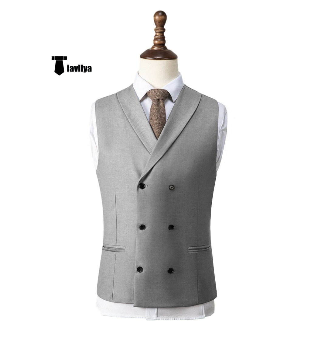 Tiavllya Tiavllya Fashion Men's Suit Vest Regular Fit Shawl Lapel Waistcoat Wedding