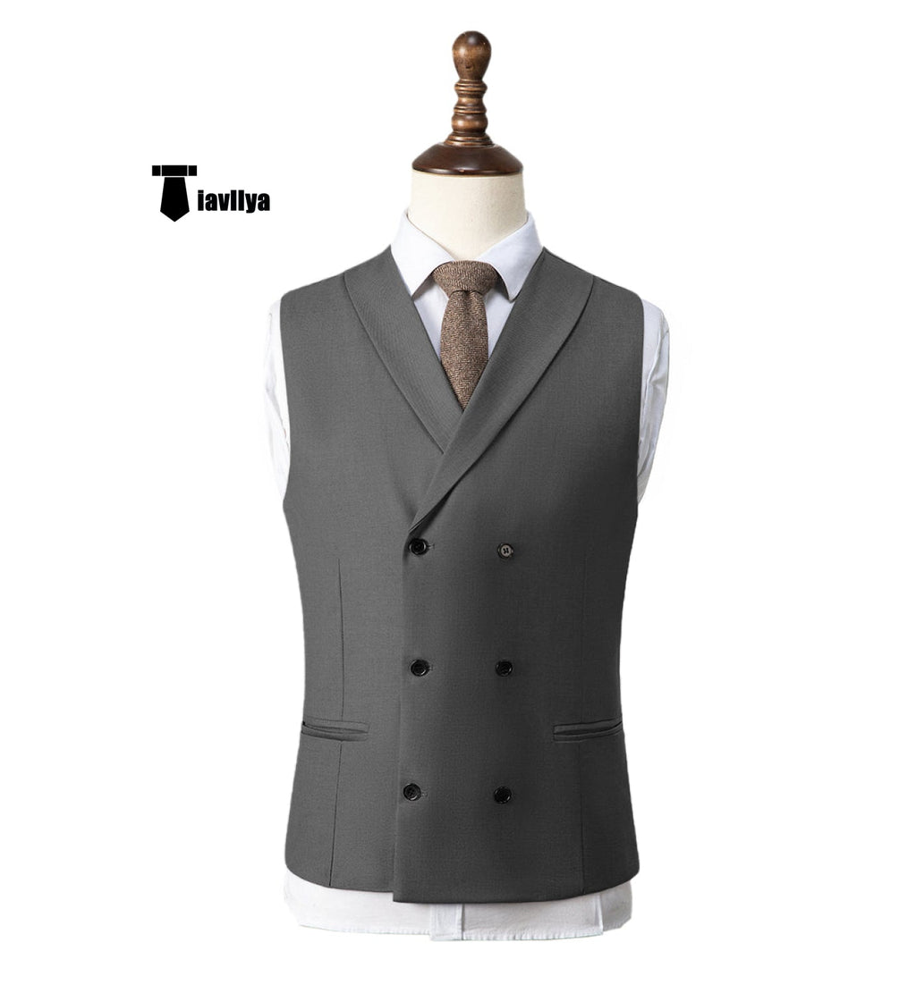 Tiavllya Tiavllya Fashion Men's Suit Vest Regular Fit Shawl Lapel Waistcoat Wedding