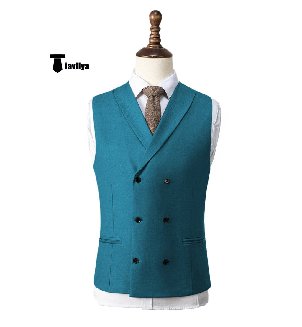 Tiavllya Tiavllya Fashion Men's Suit Vest Regular Fit Shawl Lapel Waistcoat Wedding