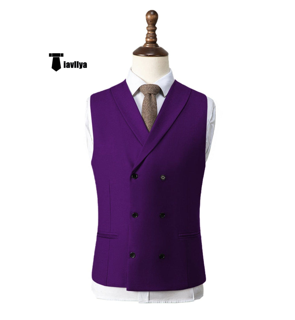 Tiavllya Tiavllya Fashion Men's Suit Vest Regular Fit Shawl Lapel Waistcoat Wedding