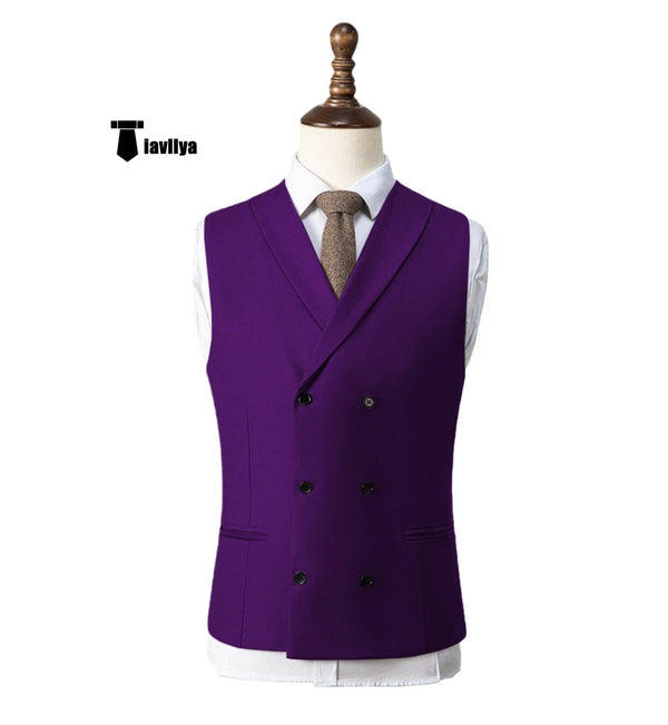 Tiavllya Tiavllya Fashion Men's Suit Vest Regular Fit Shawl Lapel Waistcoat Wedding